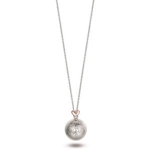 COLLANA CHIAMA ANGELI IN ACCIAIO,SFERA IN METALLO CON ALBERO DELLA VITA E CUORE