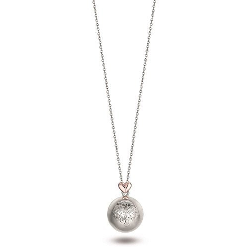 COLLANA CHIAMA ANGELI IN ACCIAIO,SFERA IN METALLO CON ALBERO DELLA VITA E CUORE