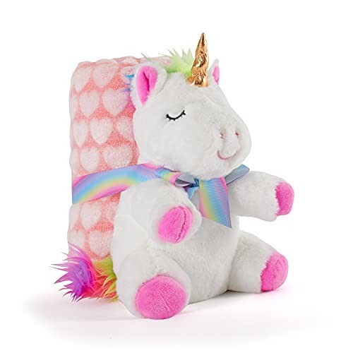 Copertina + Peluche White Unicorn Perletti Toys