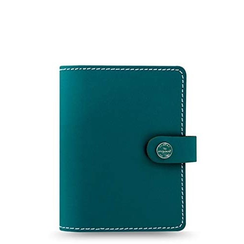 Agenda Filofax Original Pocket Verde Petrolio in Vera Pelle