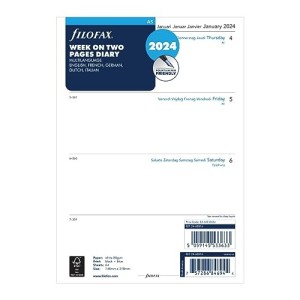 Ricambio Filofax 2024 A5 Diario settimanale