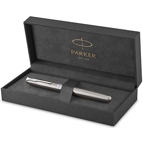 Penna Parker Sonnet Laccatura di Colore Acciaio Inossidabile con Finiture in Palladio Roller