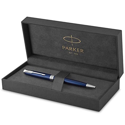 Penna Parker Sonnet Laccatura di Colore Blu Matte con Finiture in Palladio Sfera