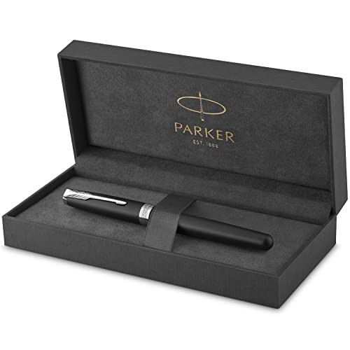 Penna Parker Sonnet Laccatura di Colore Nero Matte con Finiture in Palladio Roller