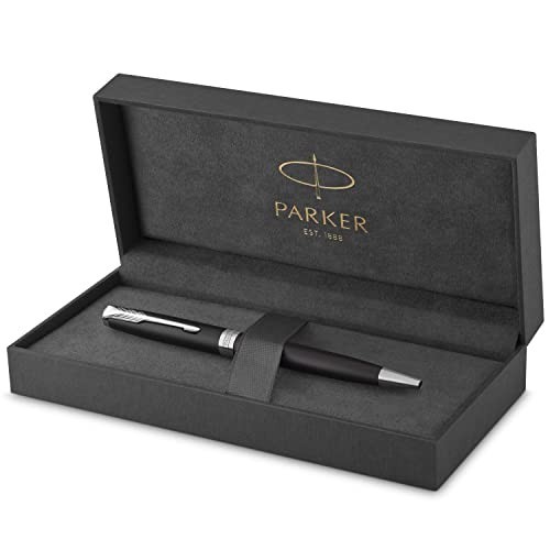 Penna Parker Sonnet Laccatura di Colore Nero Matte con Finiture in Palladio Sfera