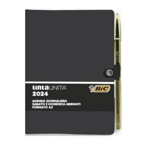 Agenda Giornaliera Tinta Unita A5 Effetto Matte Con Penna Bic Shine 2024