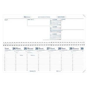 Ricambio Agendascop Quo Vadis Planner Spiralata Settimanale 30x10