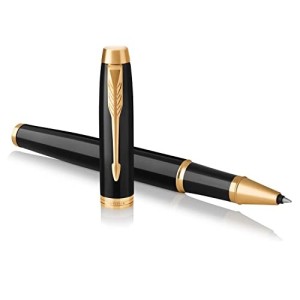 Penna Parker IM Roller, Inchiostro Nero, Black Lacquer Golden Trim