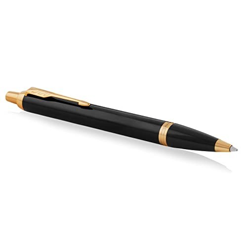 Penna Parker IM Sfera, Inchiostro Blu, Black Lacquer Golden Trim