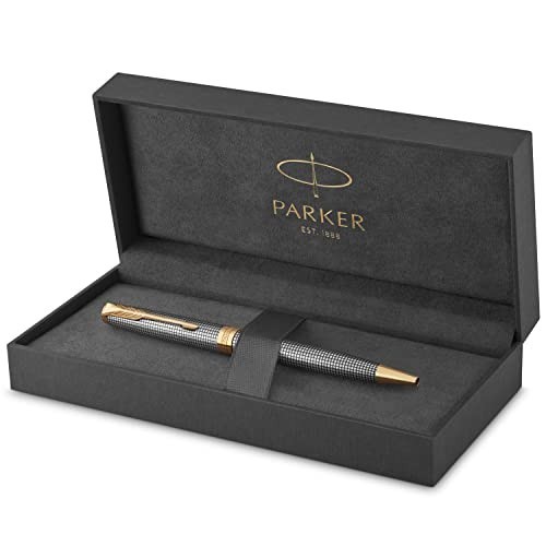 Penna Parker Sonnet Argento (Cesellato), Dettagli Placcati in Oro Sfera