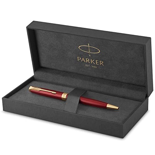 Penna Parker Sonnet Laccatura di Colore Rosso / Finiture in Oro Sfera