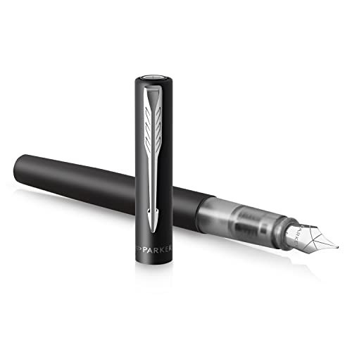 Penna Parker Vector XL Stilografica, Punta Media e Ricarica di Inchiostro Blu, Nero