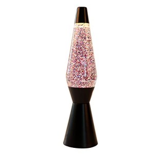 Lampada Lava con Base Nera e Glitter