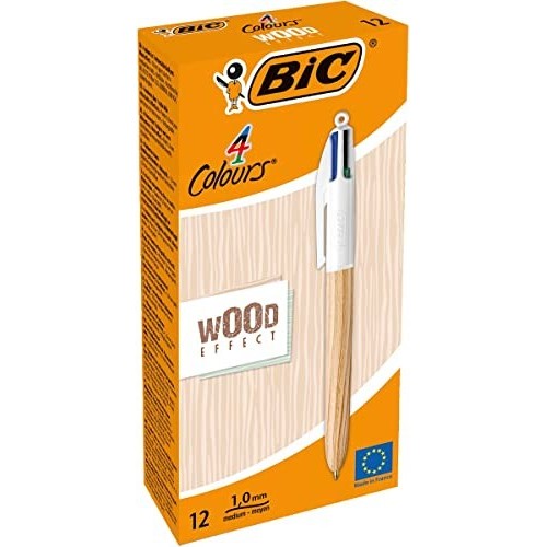 Penna Bic 4 Colours Original Medium 1,0 mm Wood Style