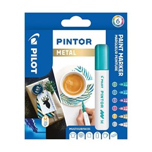 Pilot Pintor M Marker Pigmentato Metal Astuccio 6pz