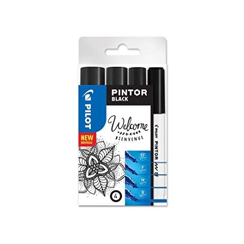 Pilot Pintor EF-F-M-B Marker Pigmentato Astuccio 4pz Nero