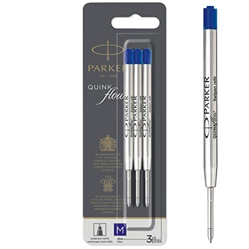 3 Refill Parker Quinkflow Blu M