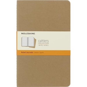 Moleskine Set Di 3 Quaderni 13x21 A Righe Copertina Avana in Cartoncino