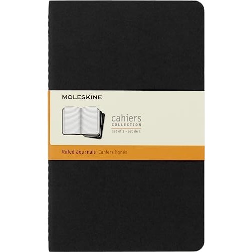 Moleskine Set Di 3 Quaderni 13x21 A Righe Copertina Nera in Cartoncino