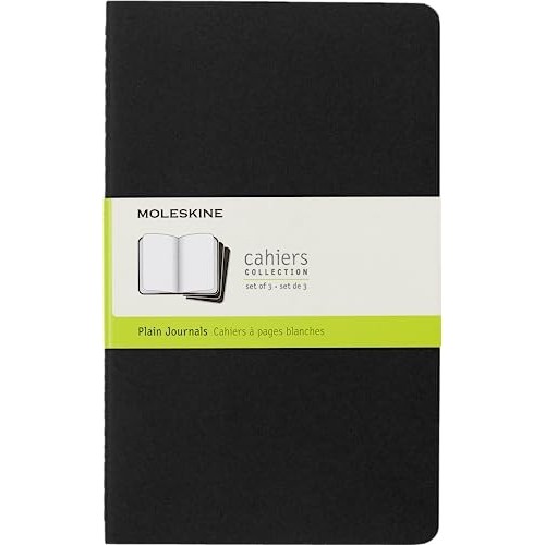 Moleskine Set Di 3 Quaderni 13x21 Pagina Bianca Copertina Nera in Cartoncino