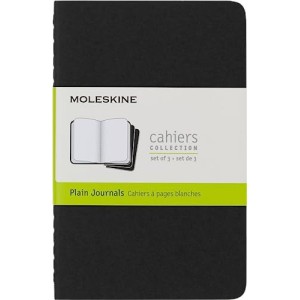 Moleskine Set Di 3 Quaderni 9x14 Pagina Bianca Copertina Nera in Cartoncino