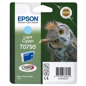 CARTUCCIA ORIGINALE EPSON C13T07954010 T0795 LIGHT CIANO