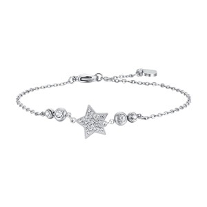 BRACCIALE DONNA IN ACCIAIO CON STELLA CON CRISTALLI BIANCHI