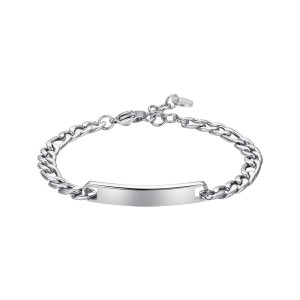 BRACCIALE UOMO IN ACCIAIO CON PIASTRA SILVER