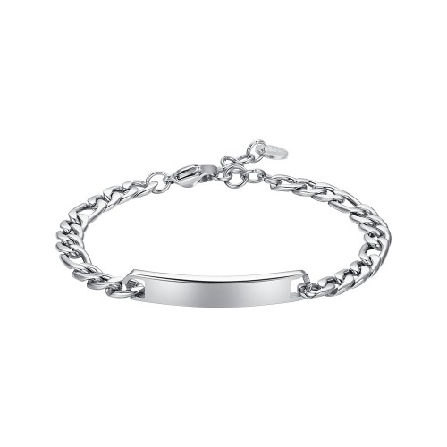 BRACCIALE UOMO IN ACCIAIO CON PIASTRA SILVER