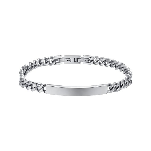 BRACCIALE UOMO IN ACCIAIO CON PIASTRA SILVER