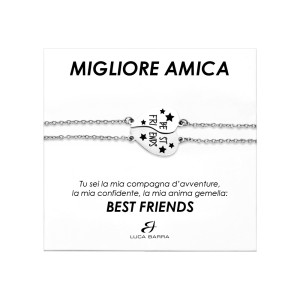 BRACCIALI DONNA IN ACCIAIO MEZZO CUORE BEST FRIENDS