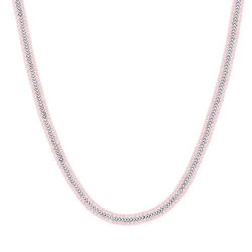 COLLANA TENNIS DONNA IN ACCIAIO CON CRISTALLI ROSA