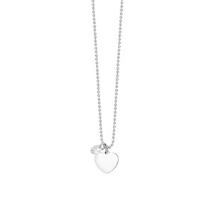 COLLANA DONNA IN ACCIAIO CON CUORE E ZIRCONE BIANCO