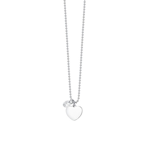 COLLANA DONNA IN ACCIAIO CON CUORE E ZIRCONE BIANCO