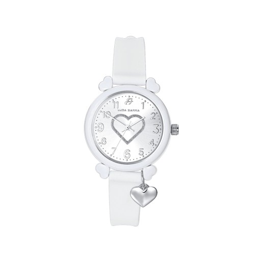 Orologio Donna in Silicone Bianco con Cuore