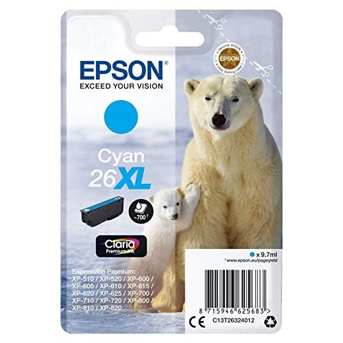 CARTUCCIA ORIGINALE EPSON C13T26324010 26 XL CIANO