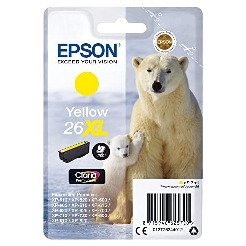 CARTUCCIA EPSON T26 GIALLO XL ORIGINALE