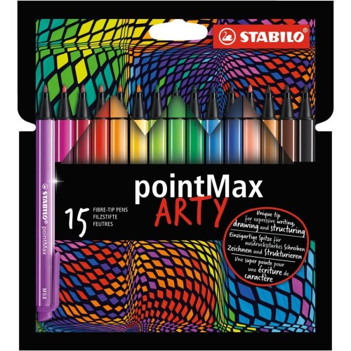 Fineliner Premium - STABILO pointMax - ARTY - Astuccio da 15 - Colori assortiti