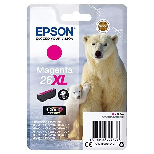 CARTUCCIA EPSON T26 MAGENTA XL ORIGINALE