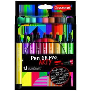 Pennarello Premium a tratto doppio (1 + 5 mm) - STABILO Pen 68 MAX - ARTY - Astuccio da 18 - Colori assortiti