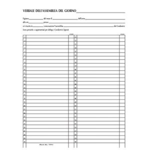 Registro Verbali Assemblee Condominio 96 pagine 310x245