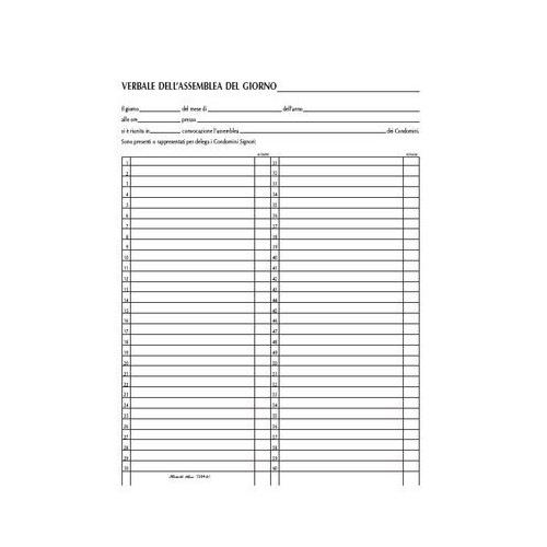 Registro Verbali Assemblee Condominio 96 pagine 310x245