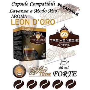 96 CAPSULE LAVAZZA A MODO MIO ''CAFFE' TRE VENEZIE'' LEON D'ORO - FORTE