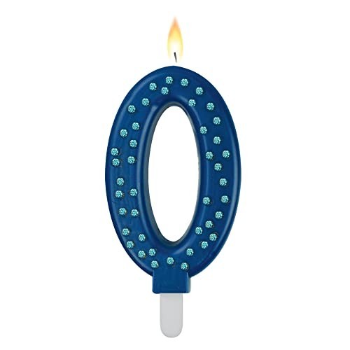 MAXI CAKE CANDLE - NUMBER 0 - BLUE