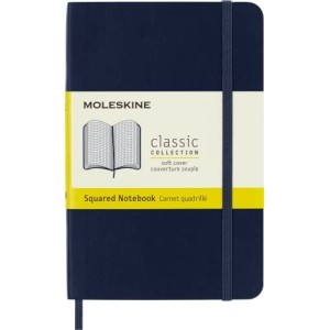 Taccuino a Quadretti Moleskine Blu 9x14 192pag Copertina Morbida