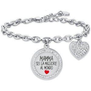 BRACCIALE DONNA IN ACCIAIO MAMMA SEI LA MIGLIORE AL MONDO