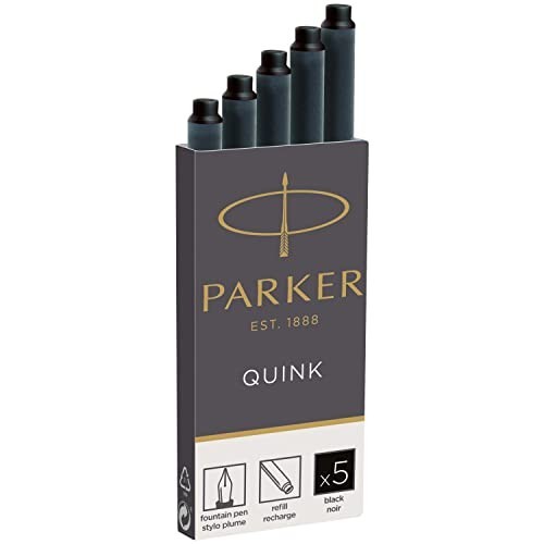 5 Cartucce Refill Parker Fountain Pen Nero