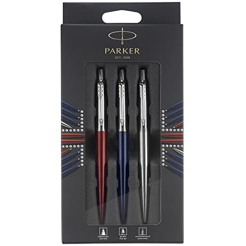 Kit 3 Penne Parker Jotter Sfera London, Portamine Meccanico, Penna Sfera Blu e Penna Gel Rossa