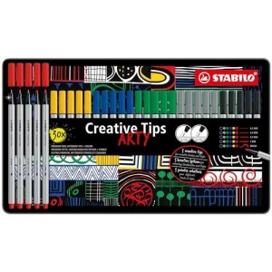 Set Multi-Liner - STABILO Creative Tips - ARTY - Scatola in Metallo da 30 - CLASSIC - in 6 colori assortiti