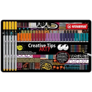 Set Multi-Liner - STABILO Creative Tips - ARTY - Scatola in Metallo da 50 - URBAN - in 6 colori assortiti